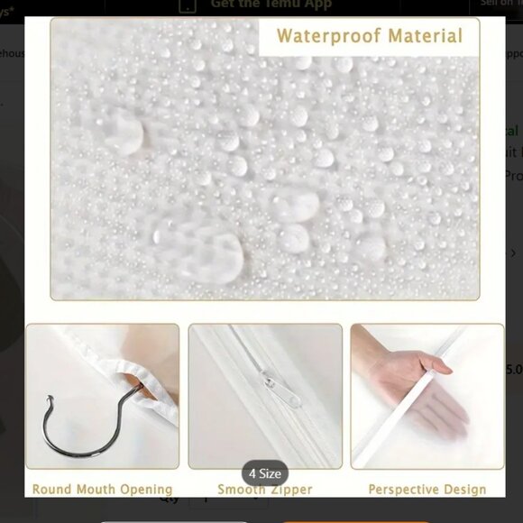 5-piece Waterproof Zippered Garment Bag - Picture 7 of 7